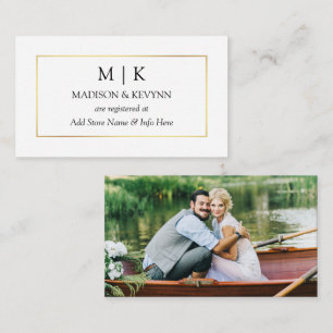 Carte D'accompagnement Registre de mariage avec monogramme minimaliste mo