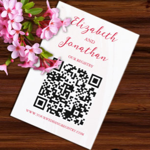 Carte D'accompagnement Registre de mariage Cerise Rouge