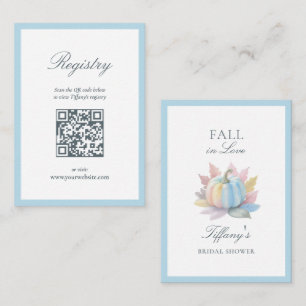 Carte D'accompagnement Registre de mariage citrouille bleue Tombez amoure