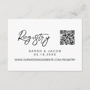 Carte D'accompagnement registre de mariage code QR écriture moderne perso