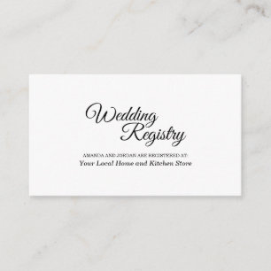 Carte D'accompagnement Registre de Mariage de calligraphie noir simple