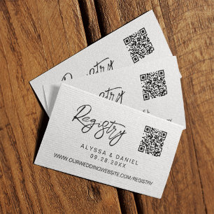 Carte D'accompagnement Registre de mariage de code QR moderne simple pers
