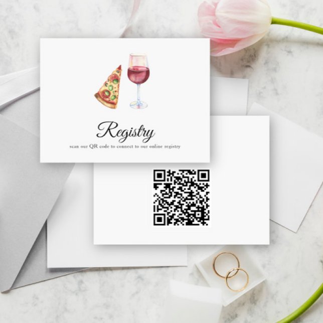 Carte D'accompagnement Registre de mariage de douche de mariée Code QR Vi (Créateur téléchargé)