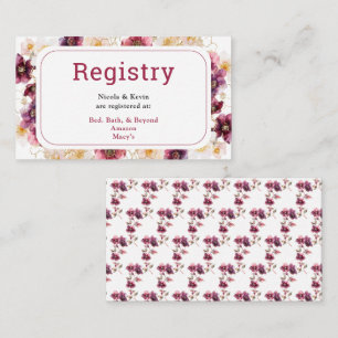 Carte D'accompagnement Registre de mariage floral Hellebore d'hiver Bourg