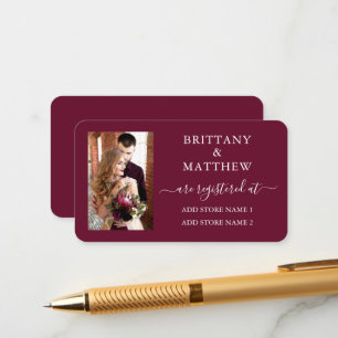 Carte D'accompagnement Registre de mariage photo calligraphie moderne Bou