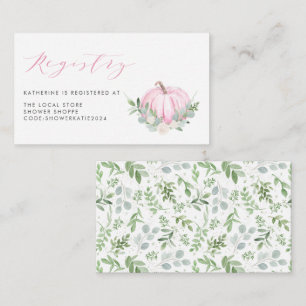 Carte D'accompagnement Registre des Baby showers d'automne de Citrouille