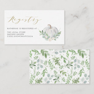 Carte D'accompagnement Registre des Baby showers d'automne du Citrouille