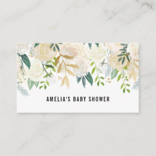 Carte D'accompagnement Registre des Baby showers d'huile d'or des fleurs