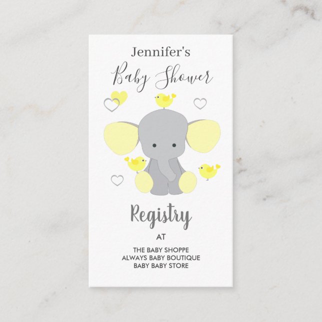 Carte D'accompagnement Registre des Baby showers pour filles pour garçons (Devant)