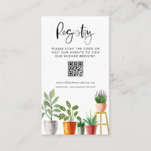 Carte D'accompagnement Registre des Baby showers QR de Boho Poted Houplan