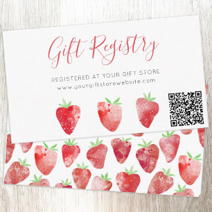 Carte D'accompagnement Registre des cadeaux de Baby shower de fraises Cod