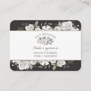 Carte D'accompagnement Registre des cadeaux de Fêtes des mariées florales