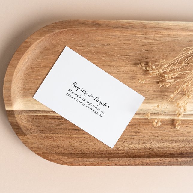 Carte D'accompagnement Registre des cadeaux de Mariage espagnol (Créateur téléchargé)