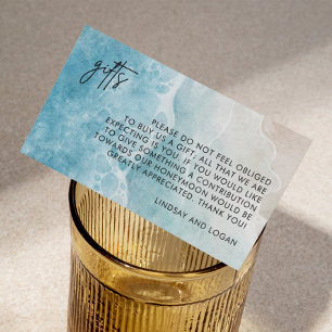 Carte D'accompagnement Registre des cadeaux de Summer Beach Mariage du fo