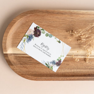 Carte D'accompagnement Registre des cadeaux des Mariages géométriques de