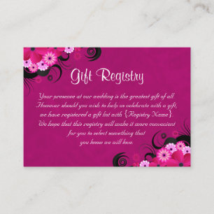 Carte D'accompagnement Registre des cadeaux des Mariages minières Hibiscu