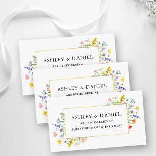 Carte D'accompagnement Registre des Mariages de cadres or Fleur sauvage W