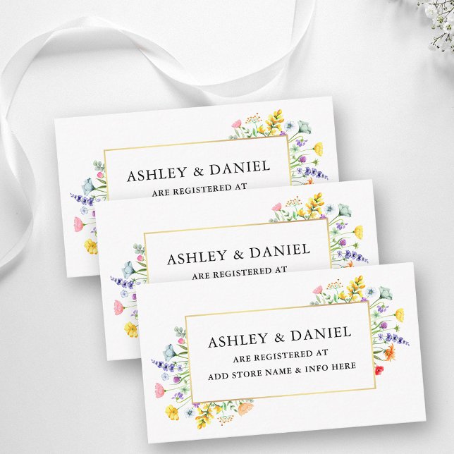 Carte D'accompagnement Registre des Mariages de cadres or Fleur sauvage W (Customize to change text size, text style or to add more text to back of card.)