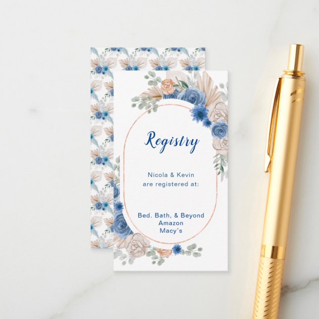 Carte D'accompagnement Registre des Mariages de graisse de la Pampas Bleu (Devant/Arrière en situation)