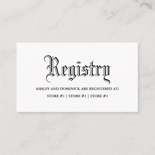 Carte D'accompagnement Registre des Mariages gothiques (Devant)