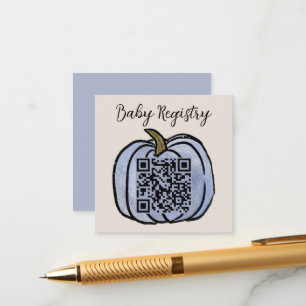 Carte D'accompagnement Registre du Baby shower Citrouille bleu de la réco