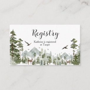 Carte D'accompagnement Registre du Baby shower de la montagne de Boy Pine