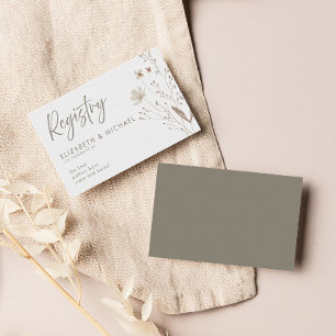 Carte D'accompagnement Registre élégant du Mariage Fleur sauvage de scrip