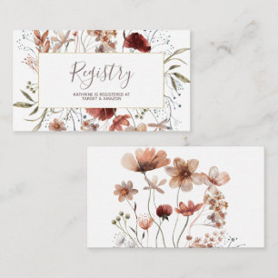 Carte D'accompagnement Registre Fleur sauvage d'aquarelle d'automne