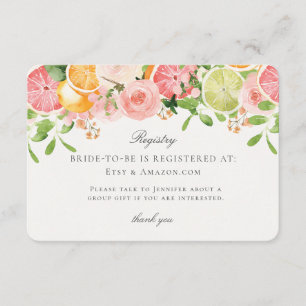 Carte D'accompagnement Registre floral Pastel Citrus Insérez