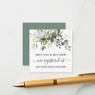 Carte D'accompagnement Registre mariage Aquarelle Vert Sage Vert