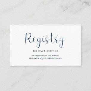 Carte D'accompagnement Registre mariage, Conception minimale, Police bleu