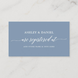 Carte D'accompagnement Registre Mariage de calligraphie moderne Dusty Blu