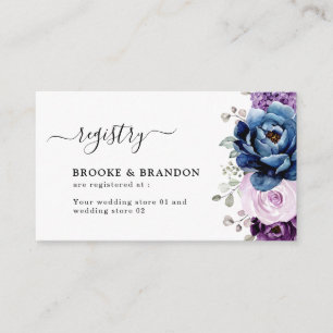 Carte D'accompagnement Registre Mariage de fleurs Lilac bleu Dusty