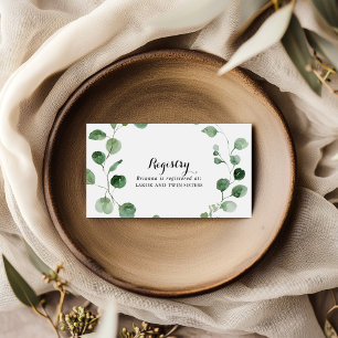 Carte D'accompagnement Registre Mariage des cadeaux Eucalyptus Calligraph