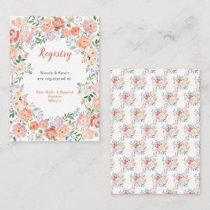 Carte D'accompagnement Registre Mariage des fleurs florales printanières