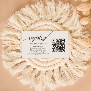 Carte D'accompagnement Registre Mariage moderne avec code QR