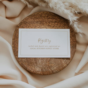 Carte D'accompagnement Registre minimaliste des cadeaux Gold