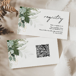 Carte D'accompagnement Registre vert et or pour bébé QR Code