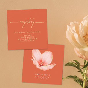 Carte D'accompagnement Registre wedding shower orange moderne