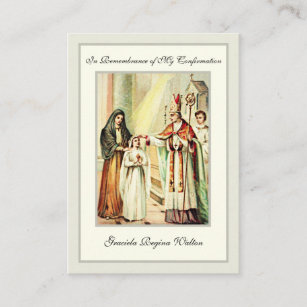 Carte D'accompagnement Religious Sacrament Confirmation Girl Holy Card —