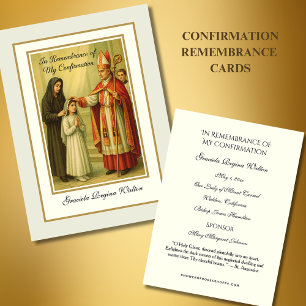 Carte D'accompagnement Religious Sacrament Confirmation Girl Holy Card —