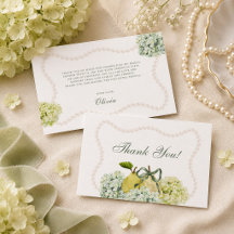 Remerciement de Baby Shower Mariage Hydrangea Poir