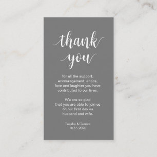 Carte D'accompagnement Remerciement de mariage, écriture simple moderne