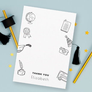 Carte D'accompagnement Remerciements de fête de fin d'études avec griboui
