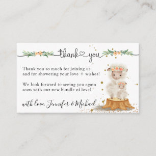 Carte D'accompagnement Remerciements pour la fête de bébé Lamb Sheep