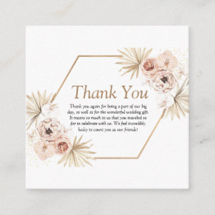 Carte D'accompagnement Remercier floral de verdure de eucalyptus rose tei