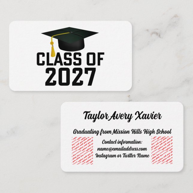 Carte D'accompagnement Remise des diplômes de la promotion 2027 de Letter (Devant / Derrière)