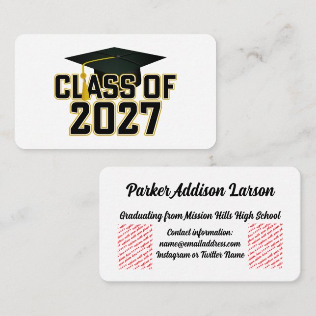 Carte D'accompagnement Remise des diplômes de la promotion 2027 de Letter (Devant / Derrière)