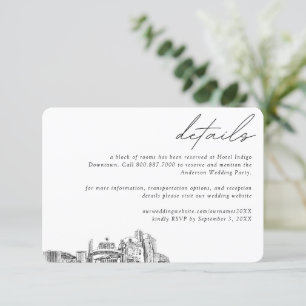 Carte D'accompagnement Reno Mariage Hôtel Détails du bloc de chambre Peti