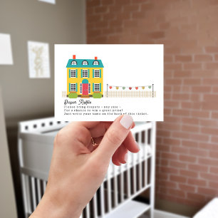 Carte D'accompagnement Repas de couches Maison avec Baby shower de ligne